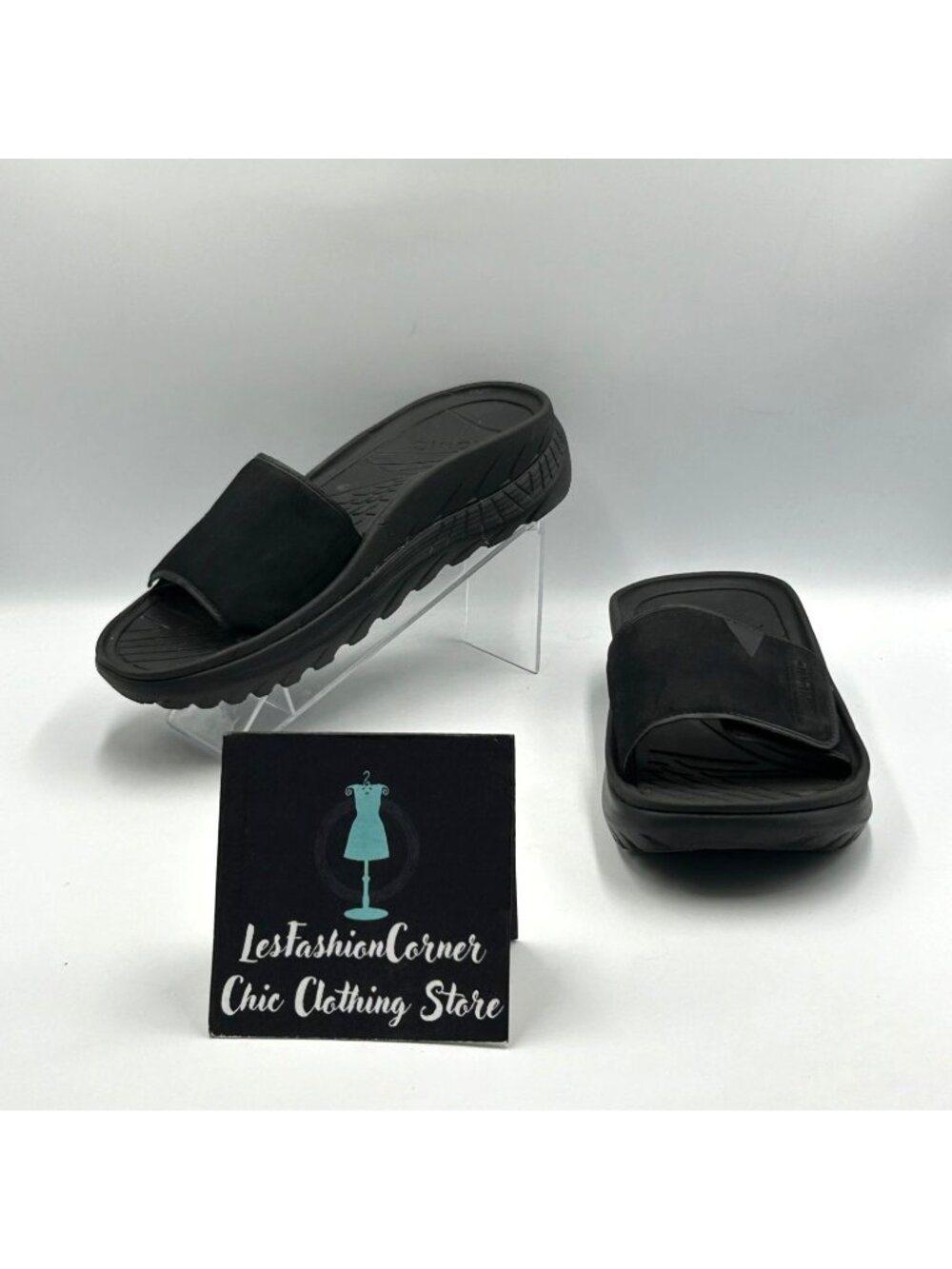 Vionic Men's Black EVA Rejuvenate Adjustable Slide Sandals Size 7.5 Wo's 9 3652
